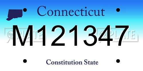 M121347 Connecticut License Plate