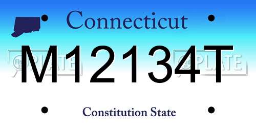 M12134T Connecticut License Plate