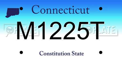 M1225T Connecticut License Plate