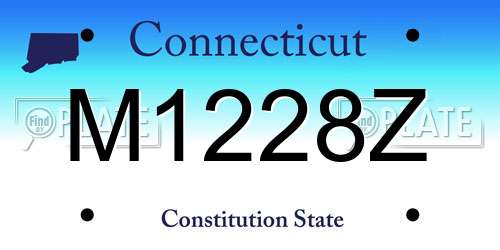 M1228Z Connecticut License Plate