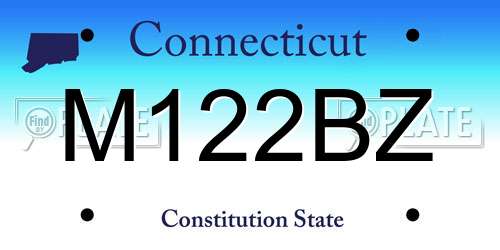M122BZ Connecticut License Plate