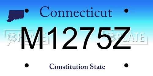 M1275Z Connecticut License Plate