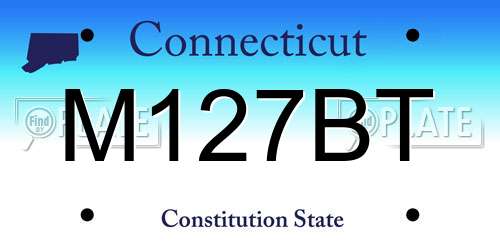 M127BT Connecticut License Plate