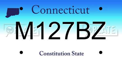 M127BZ Connecticut License Plate