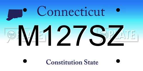 M127SZ Connecticut License Plate