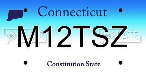M12TSZ Connecticut License Plate