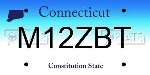 M12ZBT Connecticut License Plate