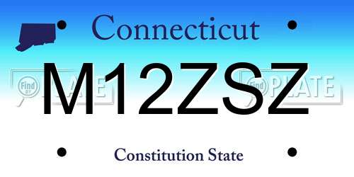 M12ZSZ Connecticut License Plate