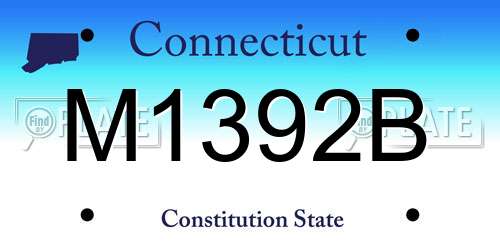 M1392B Connecticut License Plate