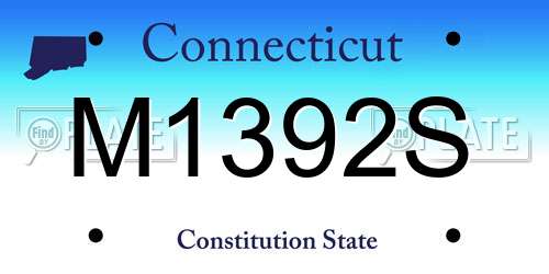 M1392S Connecticut License Plate