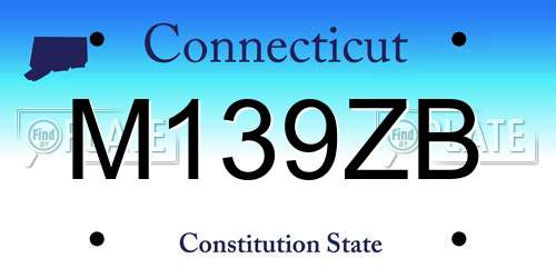 M139ZB Connecticut License Plate