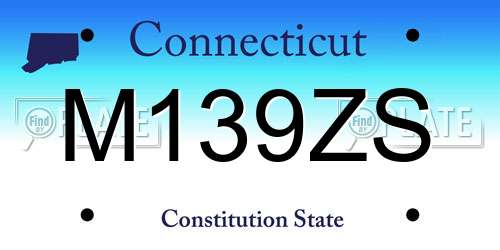 M139ZS Connecticut License Plate