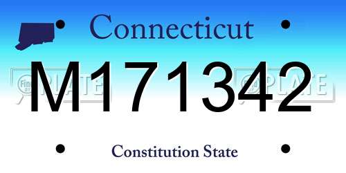 M171342 Connecticut License Plate
