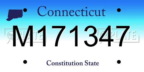 M171347 Connecticut License Plate