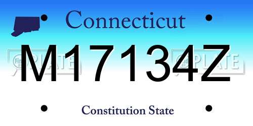 M17134Z Connecticut License Plate