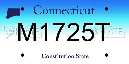 M1725T Connecticut License Plate