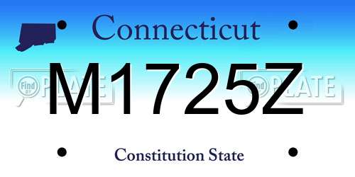 M1725Z Connecticut License Plate