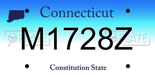 M1728Z Connecticut License Plate