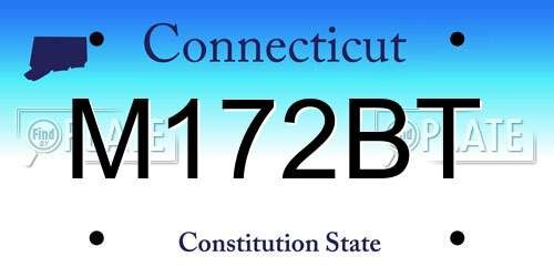 M172BT Connecticut License Plate
