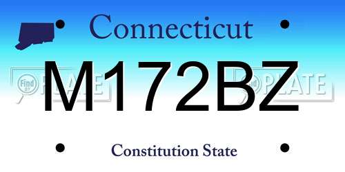 M172BZ Connecticut License Plate