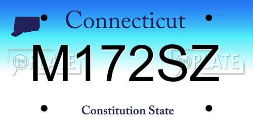 M172SZ Connecticut License Plate