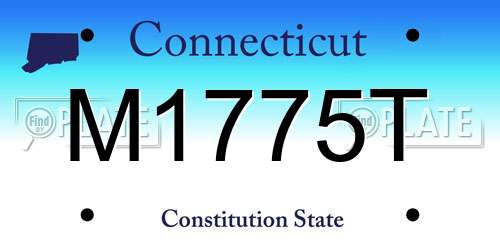 M1775T Connecticut License Plate