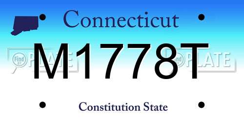 M1778T Connecticut License Plate