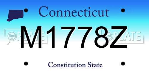 M1778Z Connecticut License Plate