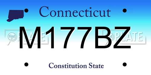 M177BZ Connecticut License Plate