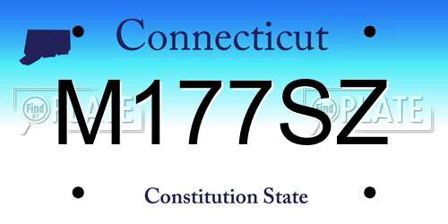 M177SZ Connecticut License Plate