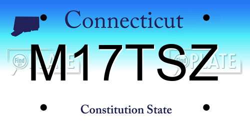 M17TSZ Connecticut License Plate