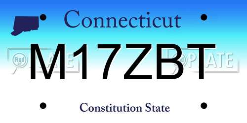 M17ZBT Connecticut License Plate