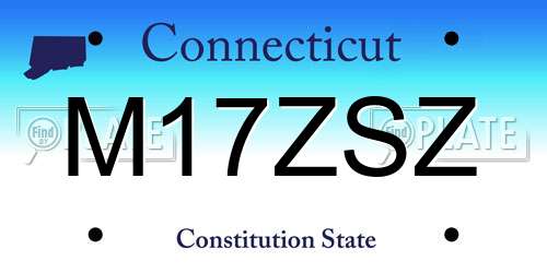 M17ZSZ Connecticut License Plate