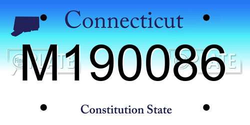 M190086 Connecticut License Plate