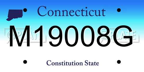 M19008G Connecticut License Plate