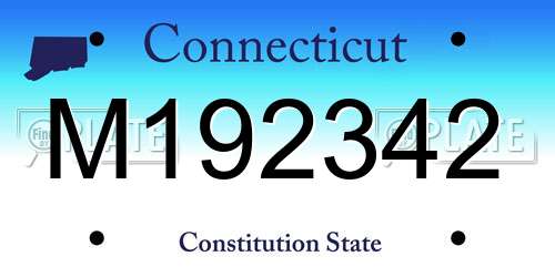 M192342 Connecticut License Plate