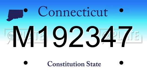 M192347 Connecticut License Plate