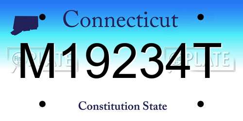 M19234T Connecticut License Plate