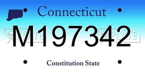 M197342 Connecticut License Plate