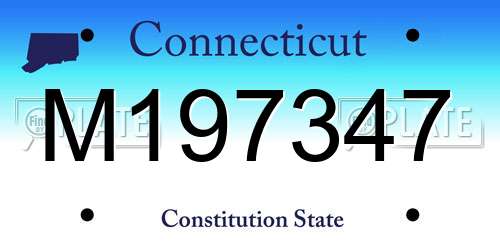 M197347 Connecticut License Plate