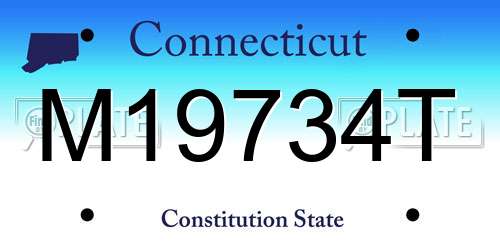 M19734T Connecticut License Plate