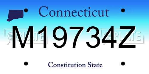 M19734Z Connecticut License Plate