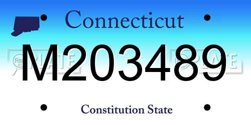M203489 Connecticut License Plate