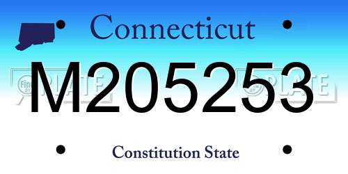 M205253 Connecticut License Plate