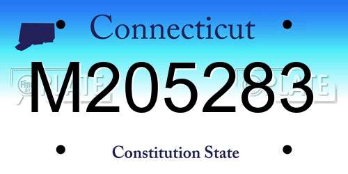 M205283 Connecticut License Plate