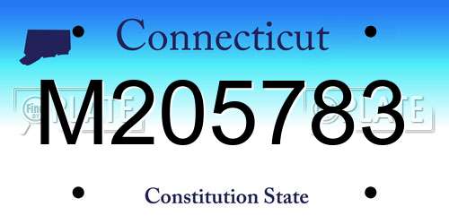 M205783 Connecticut License Plate