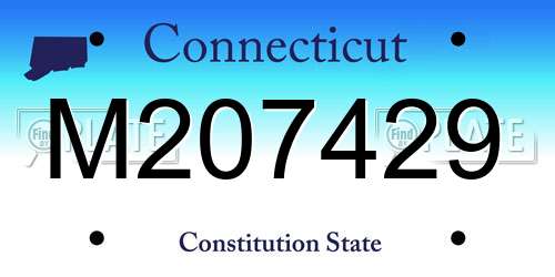 M207429 Connecticut License Plate