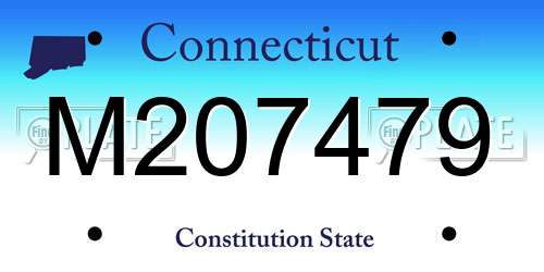 M207479 Connecticut License Plate