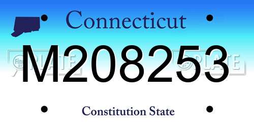 M208253 Connecticut License Plate