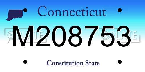 M208753 Connecticut License Plate